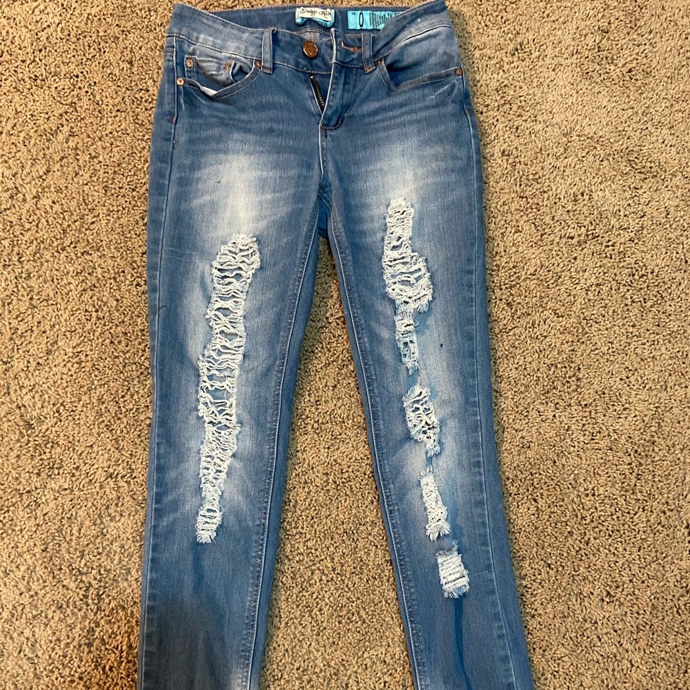 Light wash ripped jeans